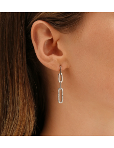 Boucles d'oreilles longues CHARLES GARNIER en Argent et oxyde de zirconium AGF170006E 2