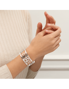 Bracelet Manchette Les Georgettes Moyen Modèle 25mm Dahlia Finition Argentée 70442921600 2