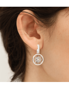 Boucles d'oreilles Les Georgettes Précieuses Oeil Finition Argentée 2