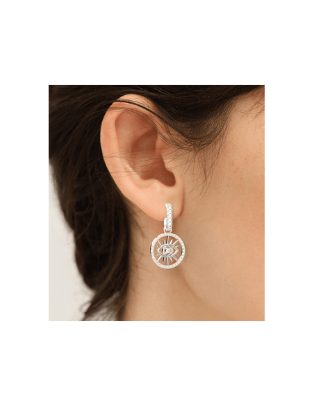 Boucles d'oreilles Les Georgettes Précieuses Oeil Finition Argentée