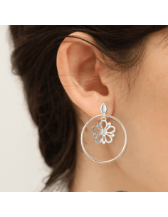 Boucles d'Oreilles Les Georgettes 16/32MM Dahlia Finition Argentée 70442871600 2