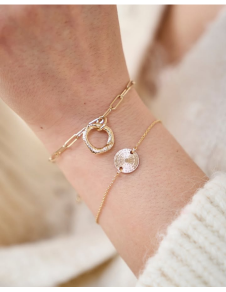 Bracelet Rosace De Saunier En Plaqué Or