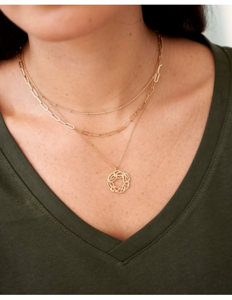 Collier Ruban De Saunier En Plaqué Or