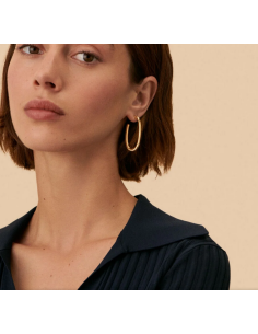 Boucles D'oreilles CHAIN AGATHA Créoles Dorées 2