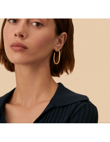 Boucles d'Oreilles CHAIN AGATHA Créoles Dorées