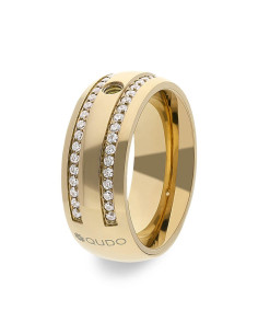 Bague Qudo En Acier Doré Collection LECCE