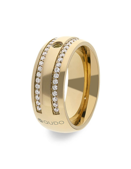 Bague Qudo En Acier Doré Collection LECCE