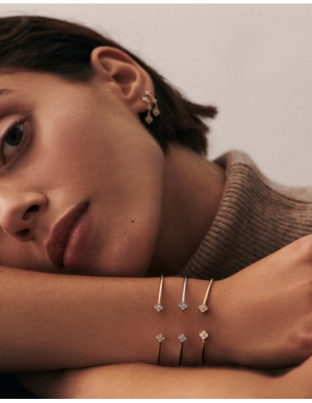 Bracelet Jonc BELOVED De AGATHA En Argent Et Oxydes