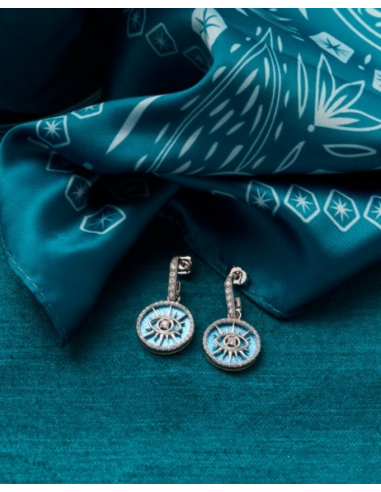 Boucles d'oreilles Les Georgettes Précieuses Oeil Finition Argentée