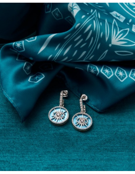 Boucles d'oreilles Les Georgettes Précieuses Oeil Finition Argentée
