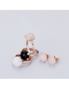 BAGUE Plaqué Or Rose BRONZALLURE Onyx Noir 2