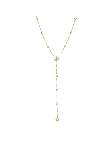 Collier argent doré étoile et perles naturelles...