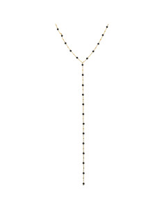 Collier cravate argent doré pierres Spinelle noires