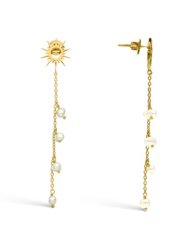 Boucles d’oreilles argent dorées pendantes...
