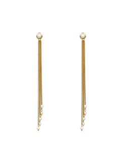 Boucles d oreilles argent dorée pompon et perles...