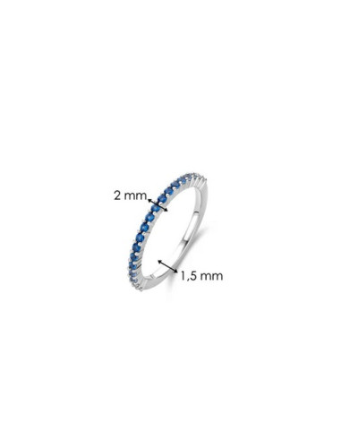Bague Ti Sento Argent Et Zirconium Bleus