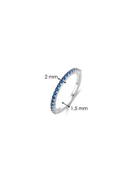 Bague Ti Sento Argent Et Zirconium Bleus