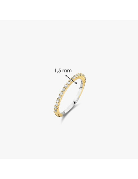 Bague Ti Sento Plaqué Or Et zirconium