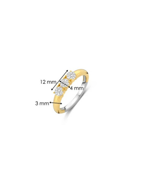 Bague Ti Sento Et Ses Trois Oxydes De Zirconium