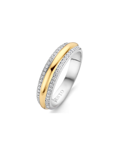 Bague Ti Sento Bicolore Et Oxydes De Zirconium