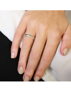 Bague Ti Sento Bicolore Et Oxydes De Zirconium 2