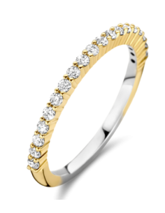 Bague Ti Sento Plaqué Or Et zirconium