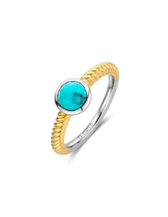 Bague Solitaire En Plaqué Or Et Turquoise Ti Sento 12332TQ