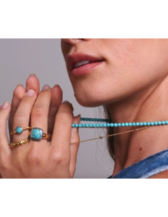 Bague Solitaire En Plaqué Or Et Turquoise Ti Sento 12332TQ 2
