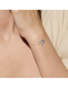 Bracelet Argent Shine Me Up Avec Un Papillon Brillant Bleu 2