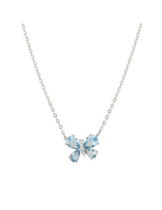 Collier Argent Shine Me Up Avec Papillon Brillant Bleu 241902/005