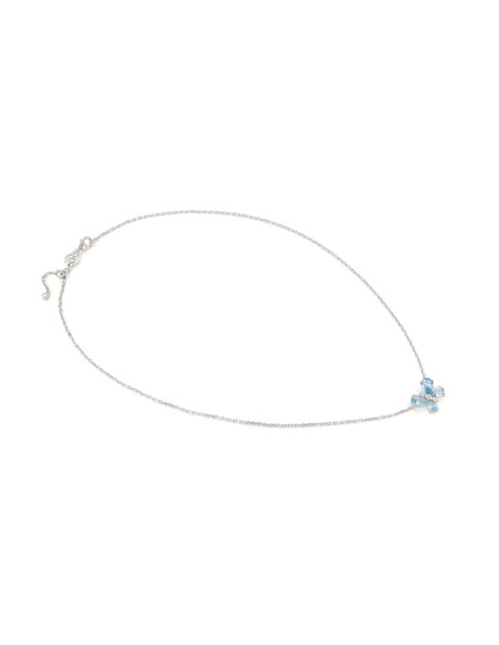Collier Argent Shine Me Up Avec Papillon Brillant Bleu 241902/005