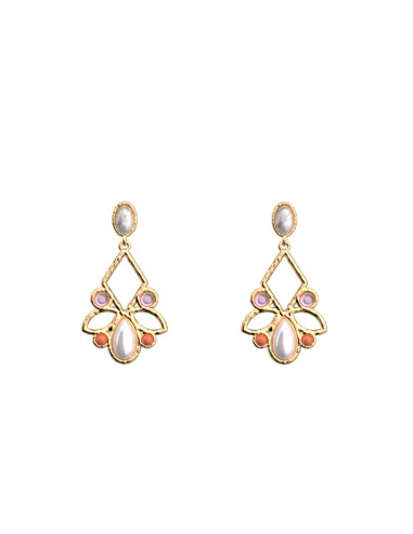 Boucles d'Oreilles Les Georgettes Rosace Finition Doré16mm 70443441908