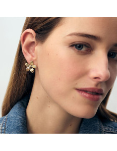 Boucles D'oreilles AGATHA Puces BLOOM En Laiton Doré 2