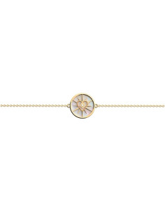 Bracelet Chaine Porte-Bonheur Coeur Les Georgettes Métal Doré Et Nacre