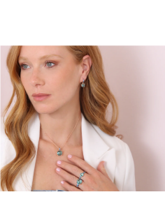Bague Cocktail BRONZALLURE  Prisma Gem Carrée Vert et Pavé WSBZ002179.green 2