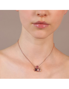 Collier avec Pendentif BRONZALLURE Trilogie en Pierre Prisma Mosaïque 2
