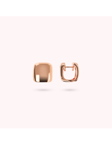 Boucles d'oreilles BRONZALLURE Carrées Dorées Or Rose