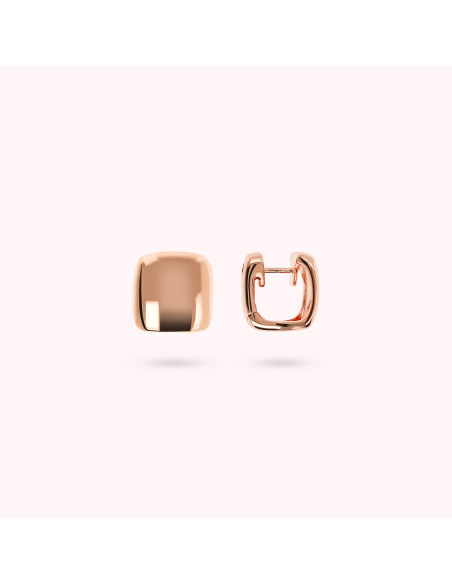 Boucles d'oreilles BRONZALLURE Carrées Dorées Or Rose
