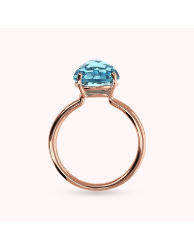WSBZ02309-Bague Cocktail BRONZALLURE Pierre Prisma Mosaïque Celeste