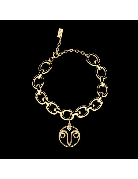 Bracelet Les Georgettes Zodiaque Bélier En Métal Doré