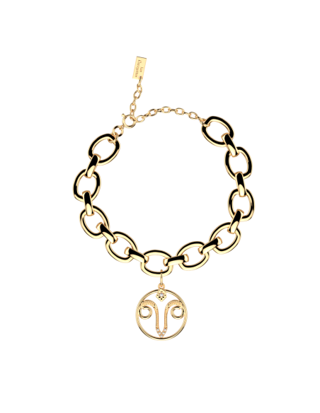 Bracelet Les Georgettes Zodiaque Bélier En Métal Doré