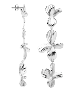 Boucles D'oreilles Longues Coquelicot De Saunier En Argent
