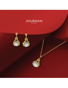 Boucles D'oreilles Helice De Jourdan En Plaqué Or Et Perle Blanche 2
