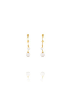 Boucles D'oreilles Aurélia De Jourdan En Plaqué Or Et Perles Blanches