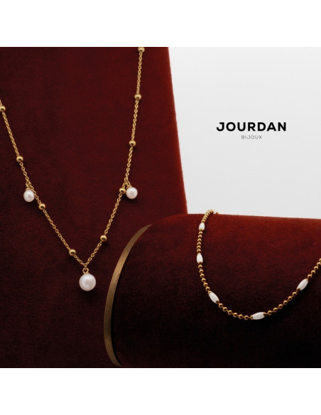 Collier Aurélia De Jourdan En Plaqué Or Et Perles
