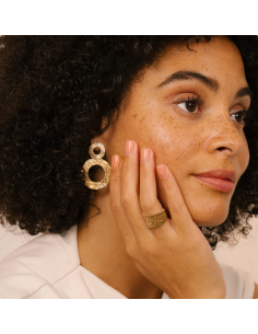 Boucles D'oreilles Pampa De Saunier En Plaqué Or 70461740100 2