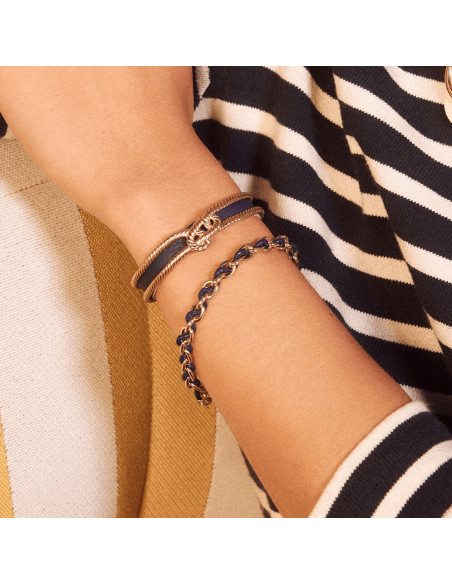 Bracelet Frégate Les Georgettes Bleu Marine Doré