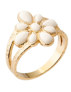 Bague Saunier Jasmin En résine Et Plaqué or