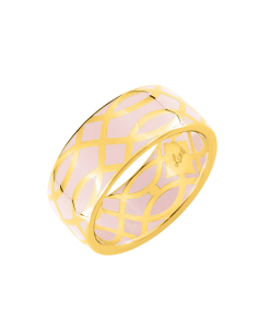 Bague Or 375 Jaune Laque Rose LORE