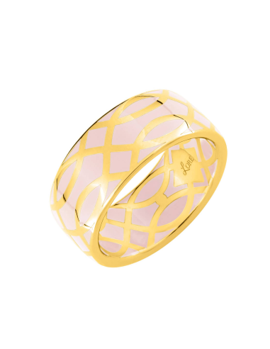 Bague Or 375 Jaune Laque Rose LORE